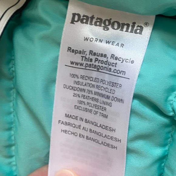 Patagonia Baby Down Sweater Jacket 6-12M Puffer Blue Full Zip Quilted EUC - Picture 6 of 8
